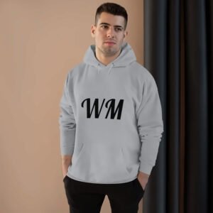 Walk Model Men's Heather Grey Pullover Hoodie – Heavyweight Fleece Sweatshirt with WM Logo