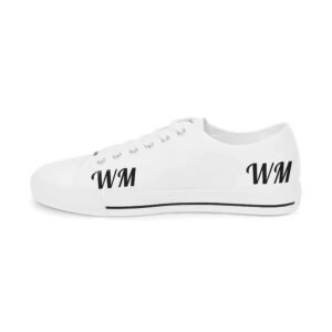 Walk Model Classic White Low-Top Canvas Sneakers – Unisex Lace-Up Casual Shoes with WM Logo