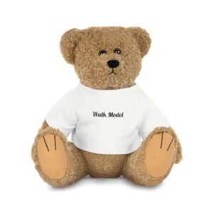 Walk Model Plush Teddy Bear in Logo T-Shirt – Collectible Brown Stuffed Bear Gift